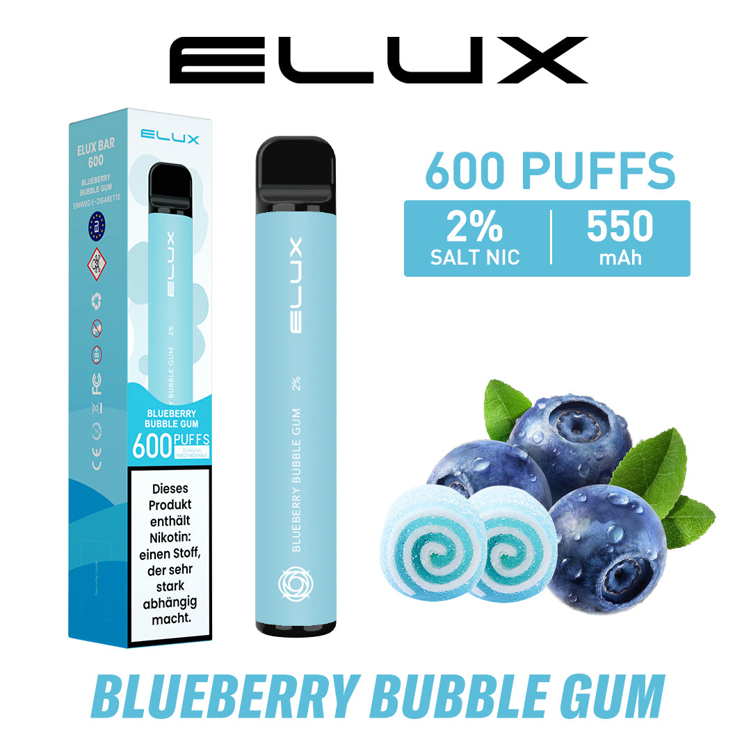 ELUX Bar 600 Blueberry Bubble Gum ELUX Bar 600 Blueberry Bubble Gum