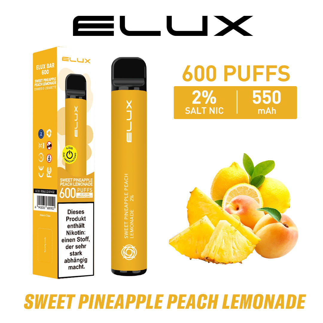 ELUX Bar 600 Sweet Pineapple Peach Lemonade Ice