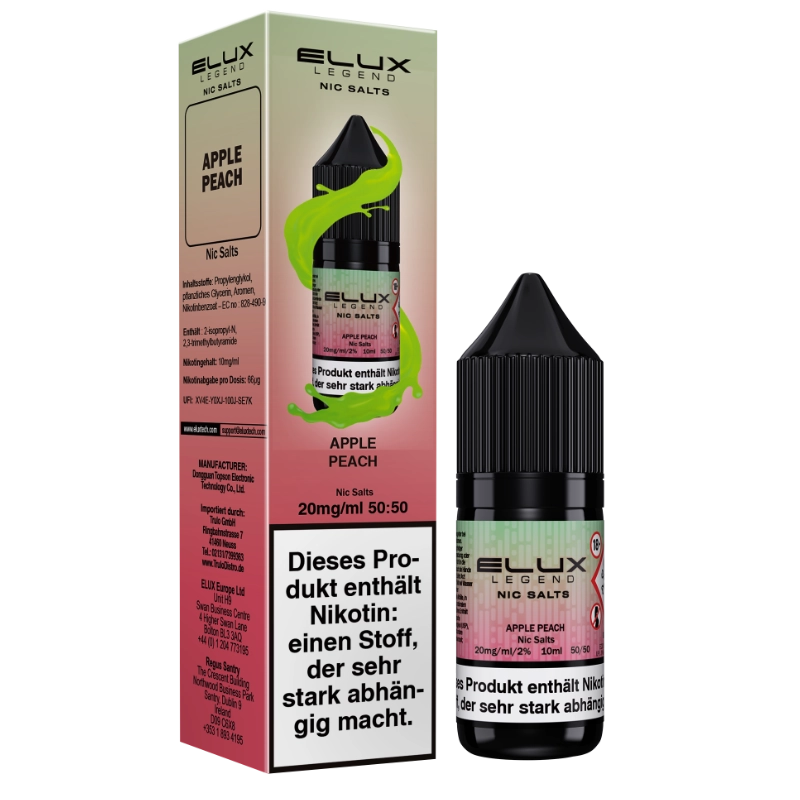 Elux Legend Nic Salts 10ml - Apple Peach 10mg (Nikotinsalz)